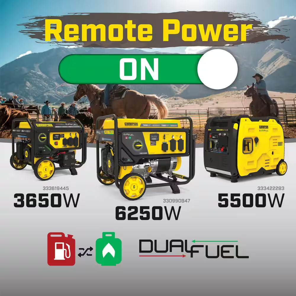 5500/4000-Watt Electric Start Gasoline and Propane Powered Dual Fuel Inverter Generator W/CO Shield and Quiet Technology