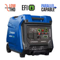 5,000-Watt Dual Fuel Gas and Propane Powered Portable Inverter EFI Generator with Remote Electric Start, LED Data Center