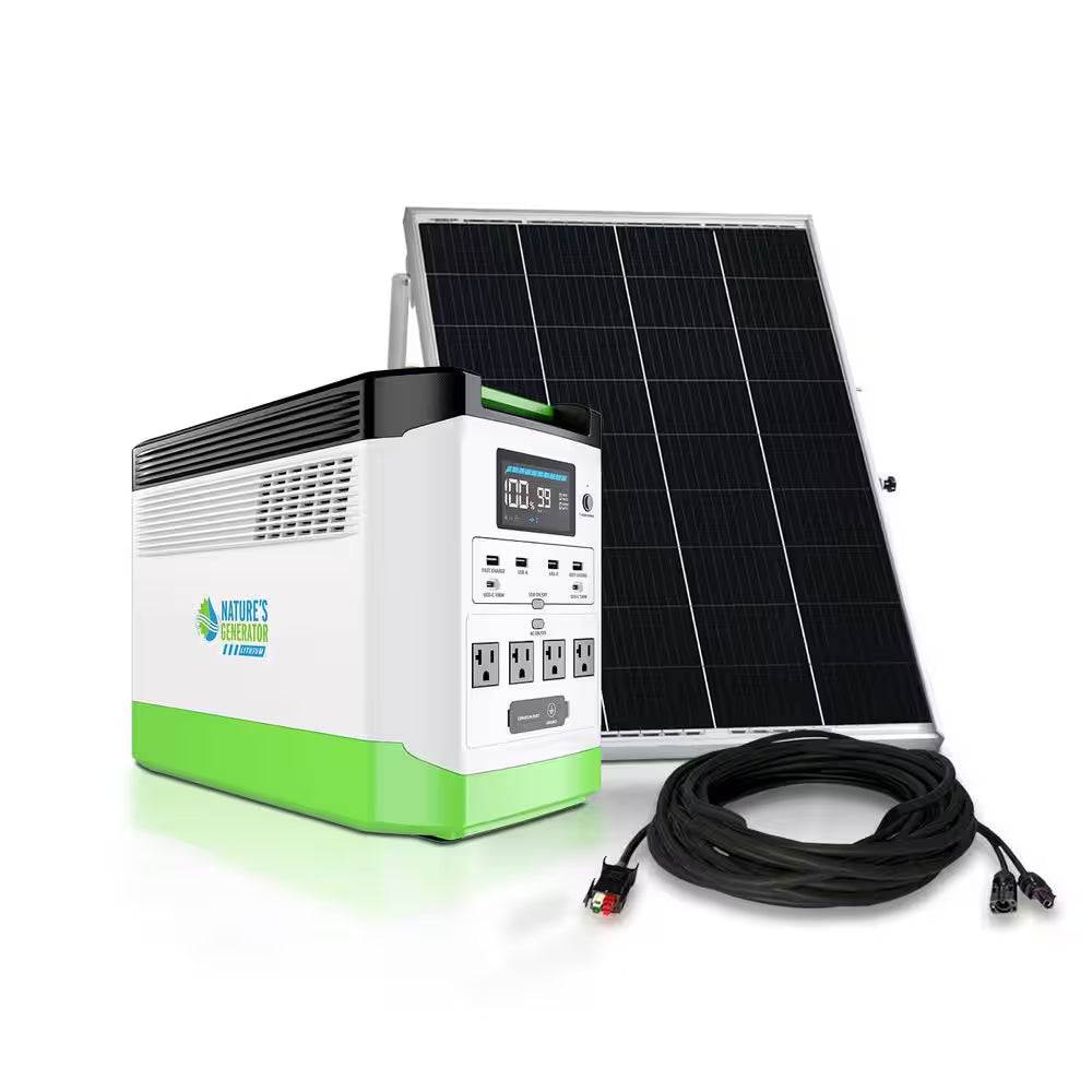 1800W Running/3600W Peak Push Button Start Lithium Solar Generator Gold