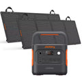 2200W Rated/4400W Peak Push Button Start Solar Generator 2000 V2 with 2 100W Mini-Solar Panels Outdoors and Emergency
