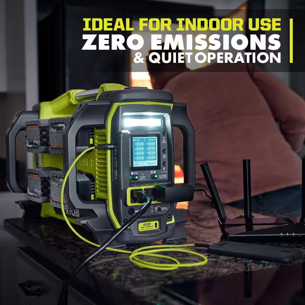 18V ONE+ 3000/1800-Watt Battery Powered Power Station with (4) 6.0Ah Batteries for the Jobsite, Wilderness, or Storms