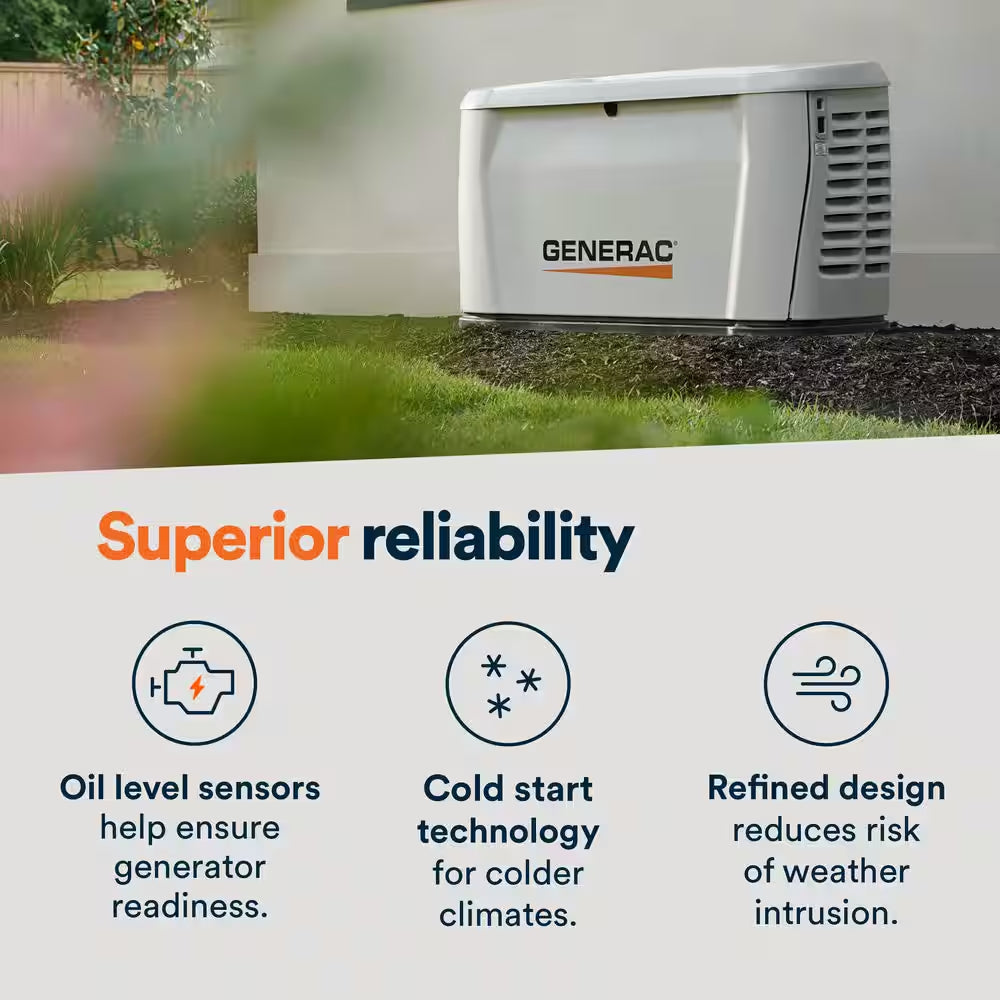 14,000 Watt Air-Cooled Whole House Home Standby Generator