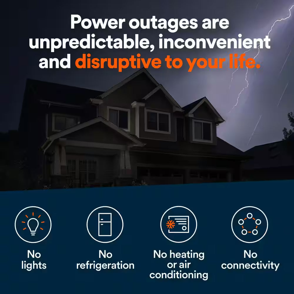 26,000 Watt Air-Cooled Whole House Home Standby Generator and 200-AMP Transfer Switch
