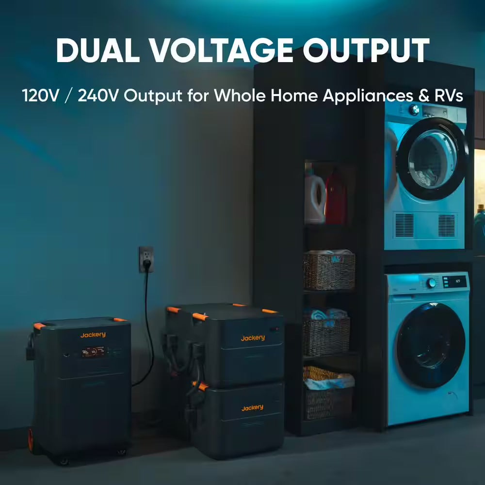 7200-W/14400-W Peak Solar Generator 5000-Plus Push Button Start W/ Smart Transfer Switch and 2-Piece 500X