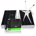 ELITE 3600-Watt/5760W Peak Push Button Start Solar Powered Portable Generator with 2100W Solar Panels, 1 Wind Turbine