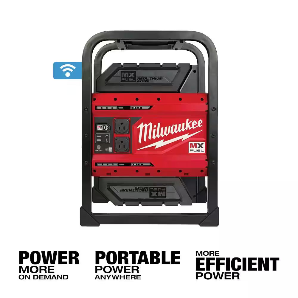 MX FUEL 3600-Watt/1800-Watt Lithium-Ion Push Start Portable Power Station Battery Generator & 16 In. Chainsaw Kit