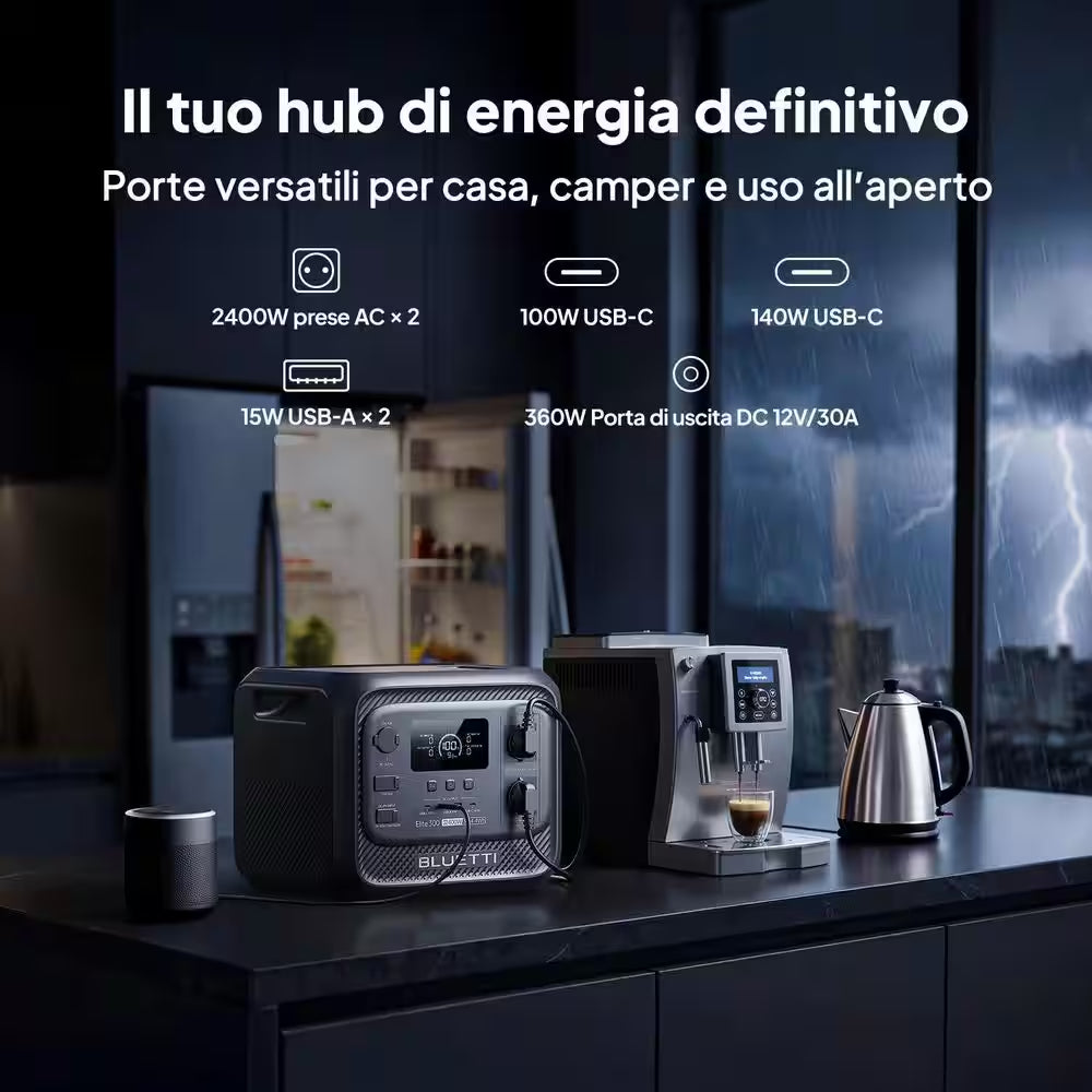 2400W Output 3014Wh Power Station Lifepo4 Battery Generator with 2*200W Solar Panels for Home Backup and Rvs
