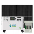 Powerhouse Gold PE 7,200-Watt Electric Switch Solar Generator with (2) 410-Watt Panels, Power Transfer Kit and Wheels