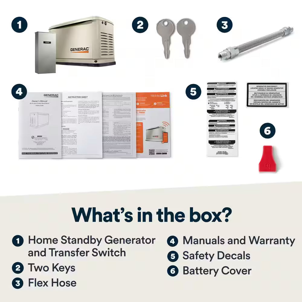 Guardian 18,000-Watt (Lp)/17,000-Watt (NG) Air-Cooled Whole House Generator with Wi-Fi and 200-Amp Transfer Switch