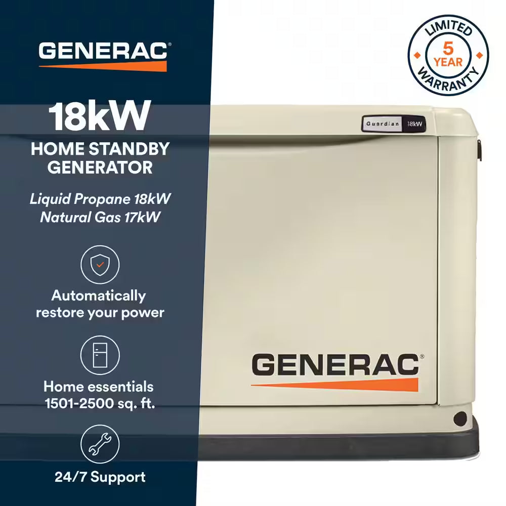 Guardian 18,000-Watt (Lp)/17,000-Watt (NG) Air-Cooled Whole House Generator with Wi-Fi